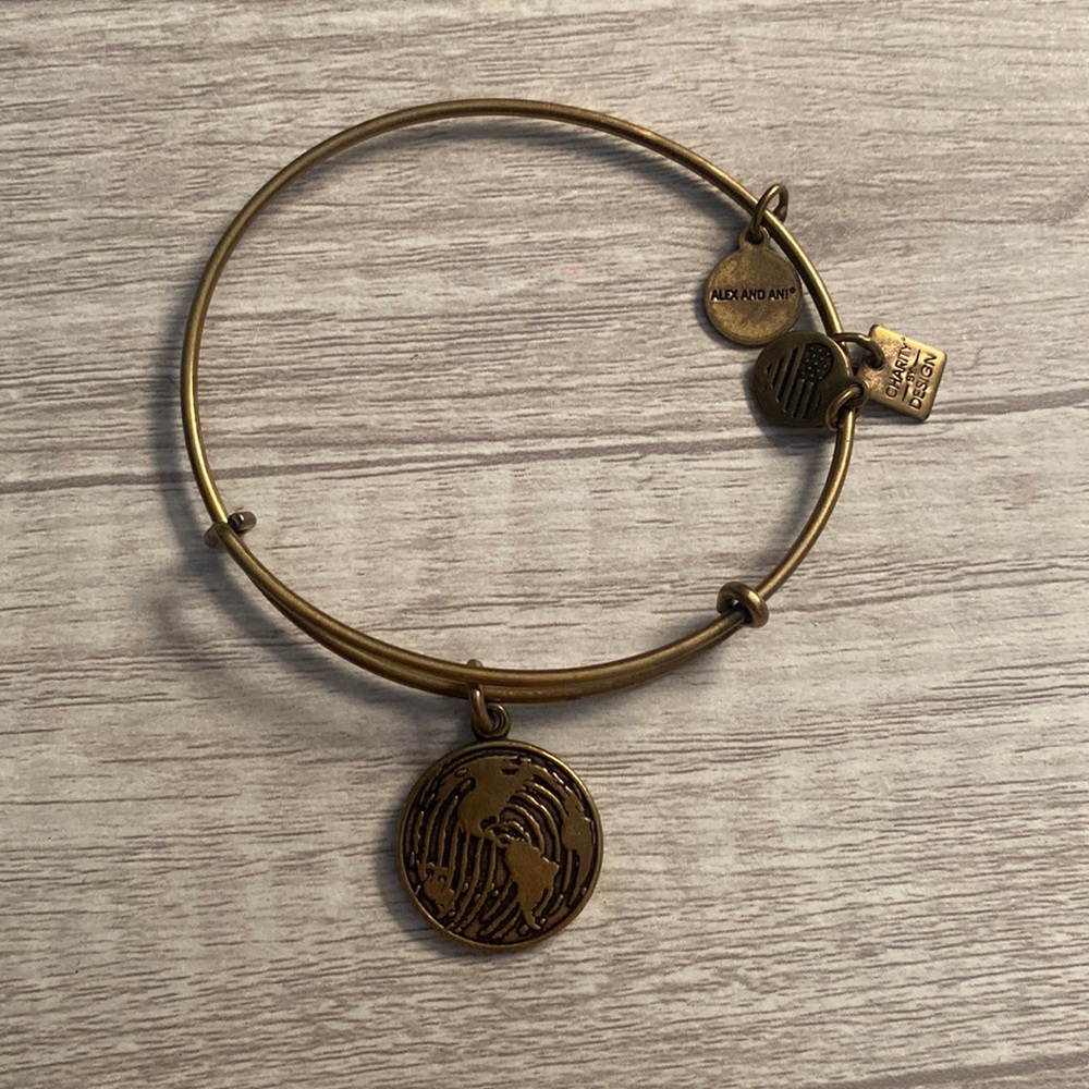 Make your mark fingerprint gold Alex and ani bracelet